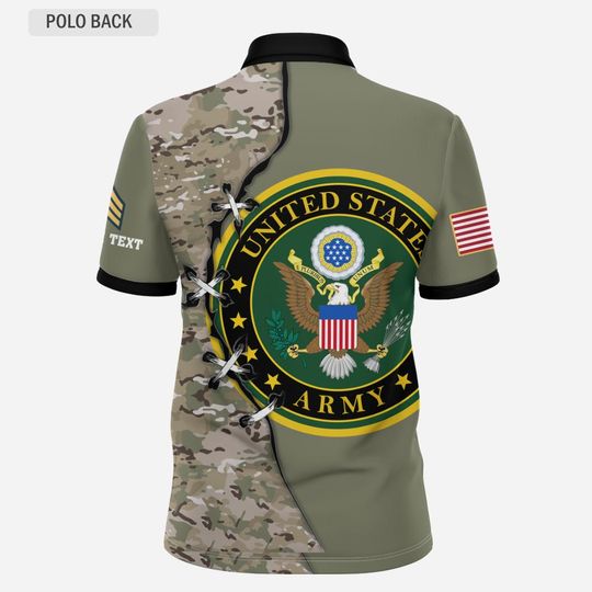 Customized U.S. AM Camouflage 3D Polo Shirt
