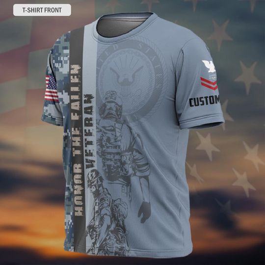 Customized US Veteran Honor the Fallen 3D T-Shirt
