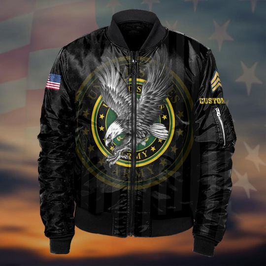 Customized US Military All Branches Of Service Bomber Jacket