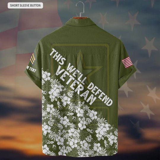 Customized US Veteran  Hawaiian shirt
