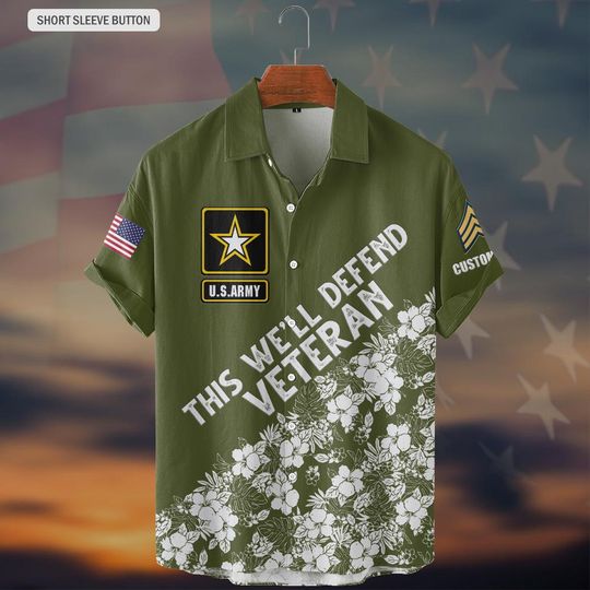 Customized US Veteran  Hawaiian shirt