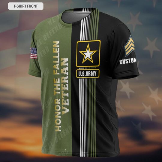 Customized Honor the Fallen US Veteran 3D T-Shirt