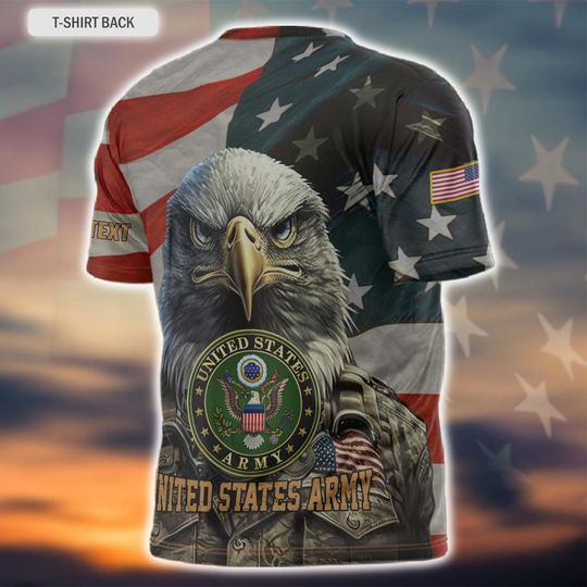 Customized U.S. Veteran Eagle Soldier 3D T-Shirt