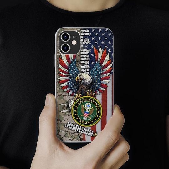 Customized US Veteran Eagle Camouflage Phone Case