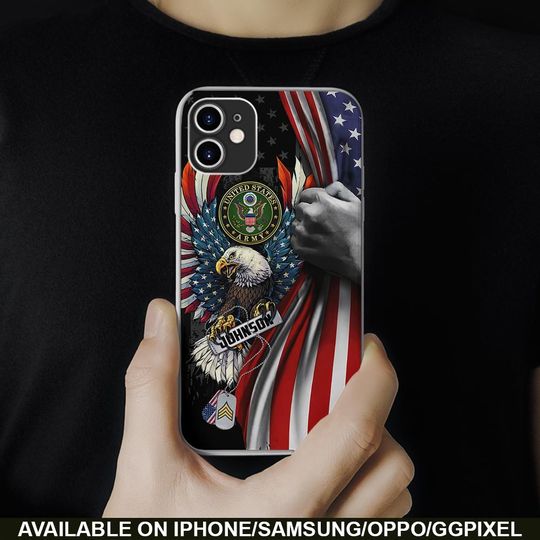 Customized U.S Veteran Eagle With Dog Tag Phone Case