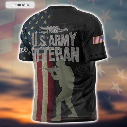 Customized U.S. Army Veteran 3D T-Shirt