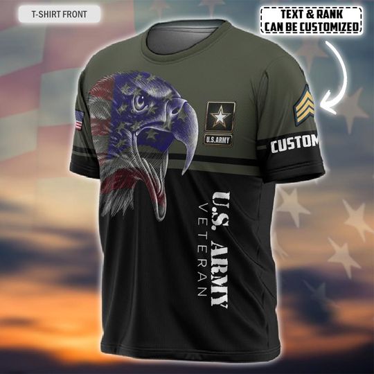 Customized U.S Veteran Eagle Pride  3D shirt