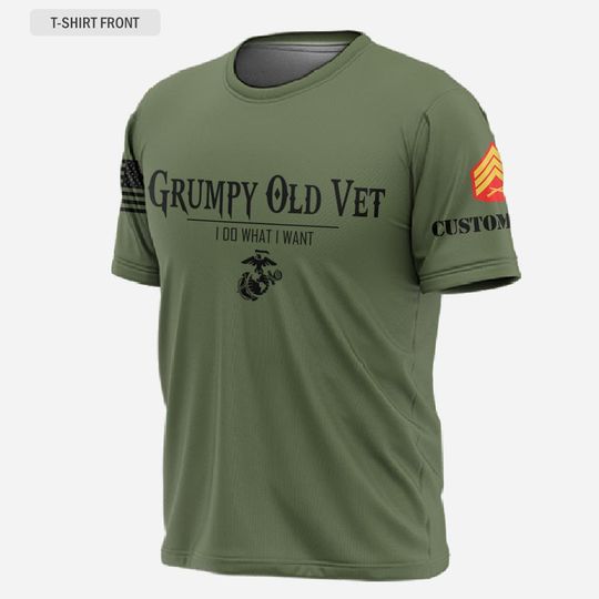 Customized Grumpy Old Vet 3D T-Shirt