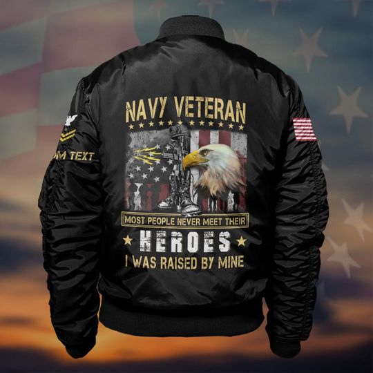 Customized US Navy Ratings Most People Never Meet Their Heroes Bomber Jacket