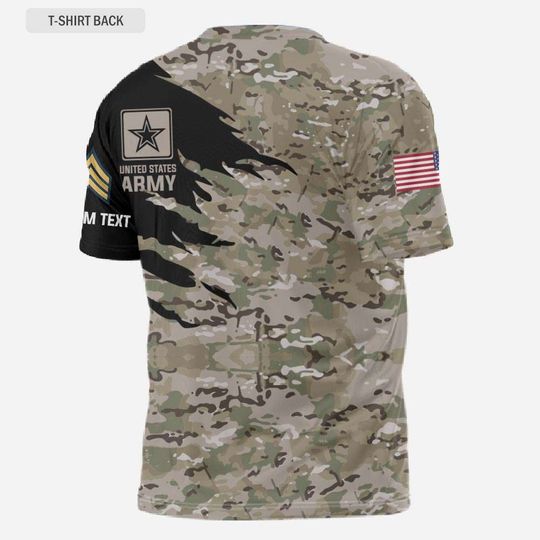 Customized Camouflage U.S. Veteran 3D T-Shirt