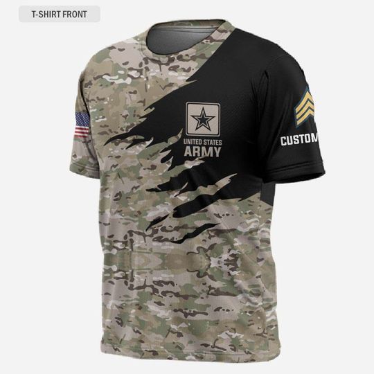 Customized Camouflage U.S. Veteran 3D T-Shirt