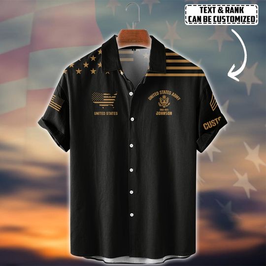 Customized U.S Veteran Hawaiian Shirt