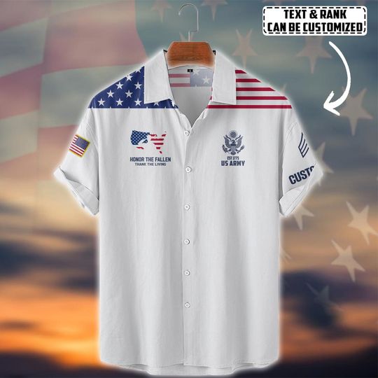 Customized U.S Veteran Honor The Fallen Hawaiian Shirt