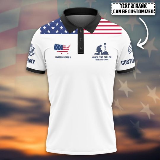 Customized U.S Veteran Honor The Fallen – Polo Shirt