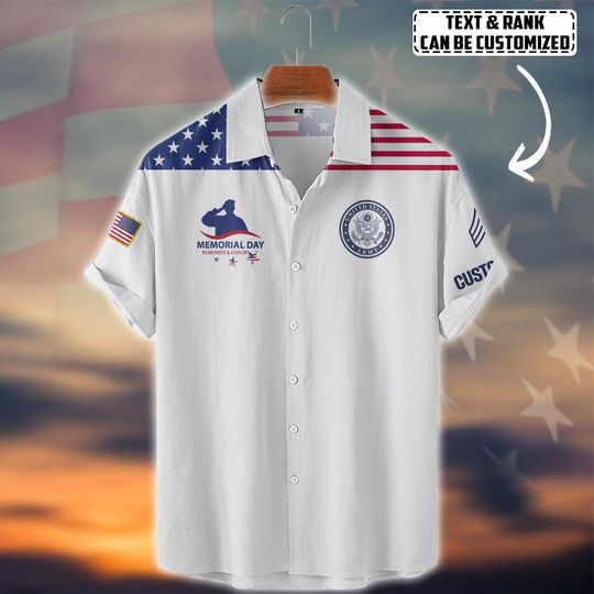 Customized U.S Veteran Honor The Fallen Hawaiian Shirt