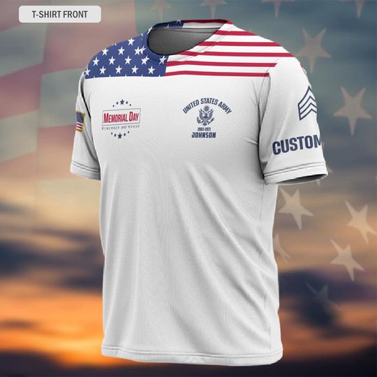Customized U.S Veteran Memorial Day 3D T-Shirt