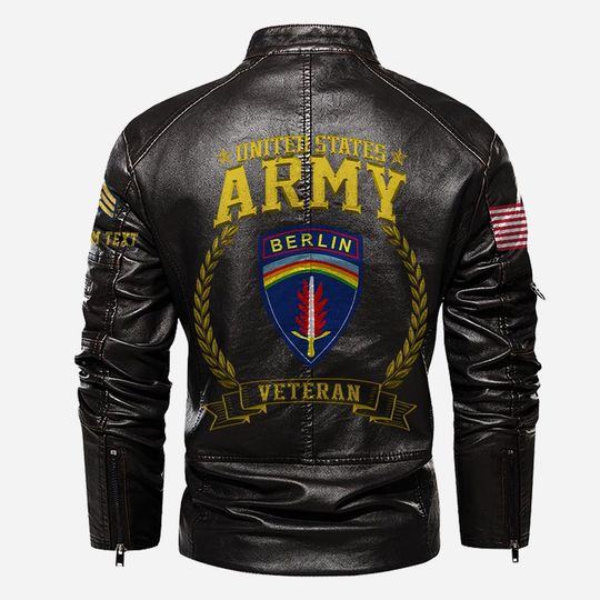 Customized Army Divisions Stand Collar Leather Jackets