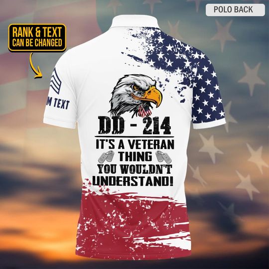 Customized DD-214 It’s A Veteran Thing You Wouldn’t Understand Polo Shirt