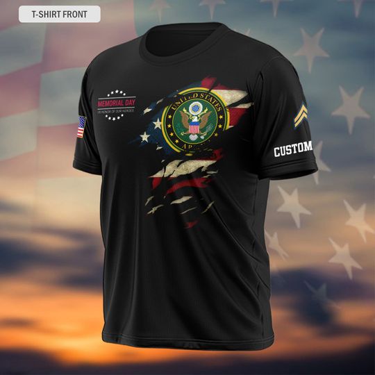 Personalized Memorial Day 3D T-Shirt Honoring Our Heroes