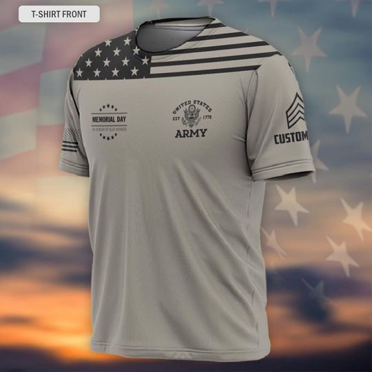 Customized Memorial Day 3D T-Shirt Honoring Our Heroes