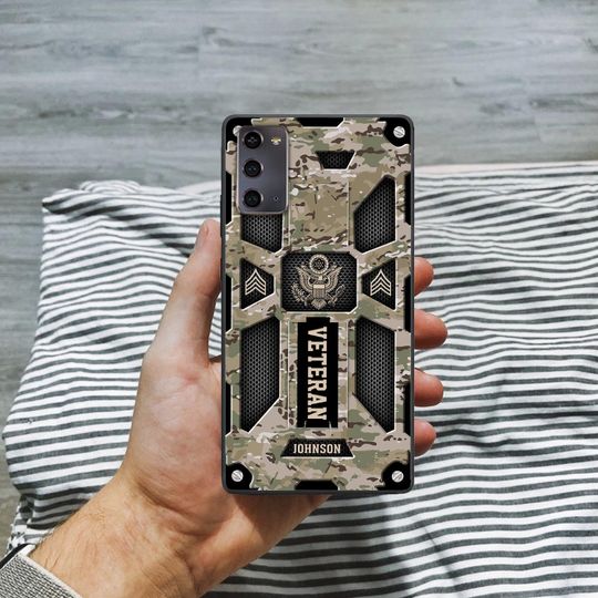 Customized US Veteran Camouflage Pattern Phone Case