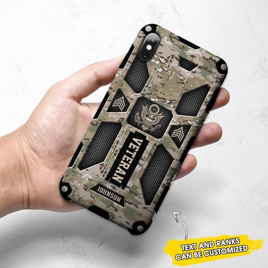 Customized US Veteran Camouflage Pattern Phone Case