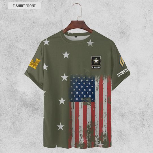 Customized Army Veteran 3D T-Shirt