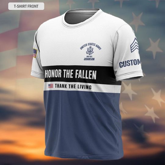 Custom U.S. Veteran Honor the Fallen 3D T-Shirt