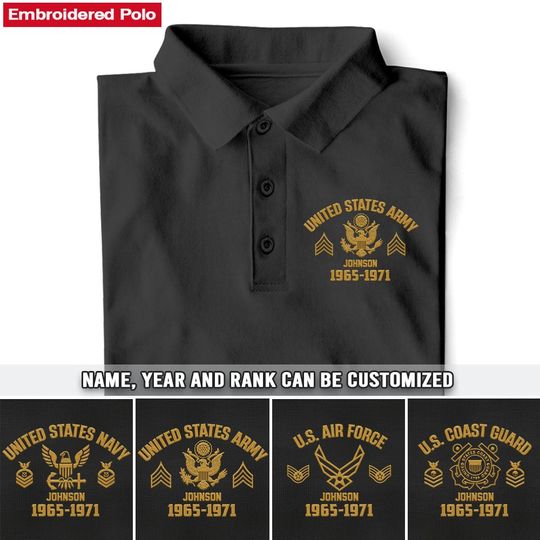 Customized U.S Veteran Polo Shirt