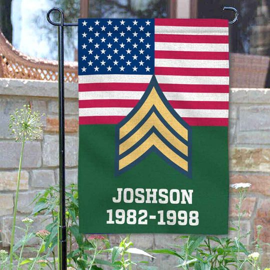 Customized US Military Veteran Garden Flag