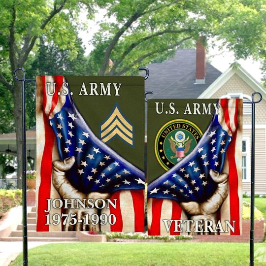Customized US Veteran Garden Flag