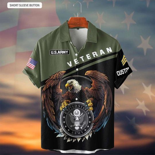 Customized US Veteran Hawaiian Shirt