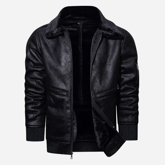 No custom Vest Fur Lapel Leather Jacket