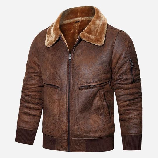 No custom Vest Fur Lapel Leather Jacket
