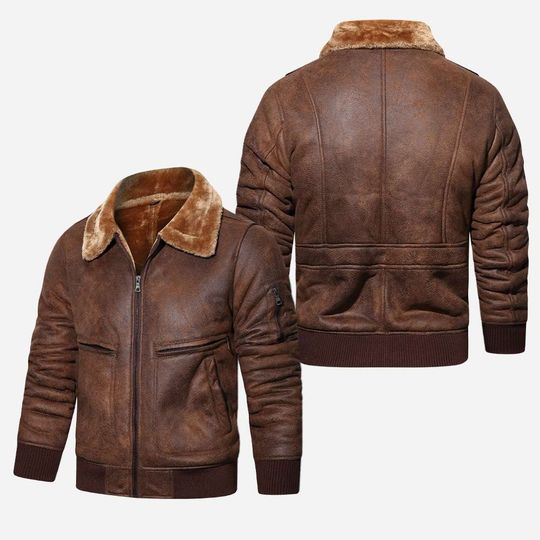 No custom Vest Fur Lapel Leather Jacket