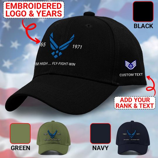 Customized Air Force Insignias Embroidered Baseball Cap