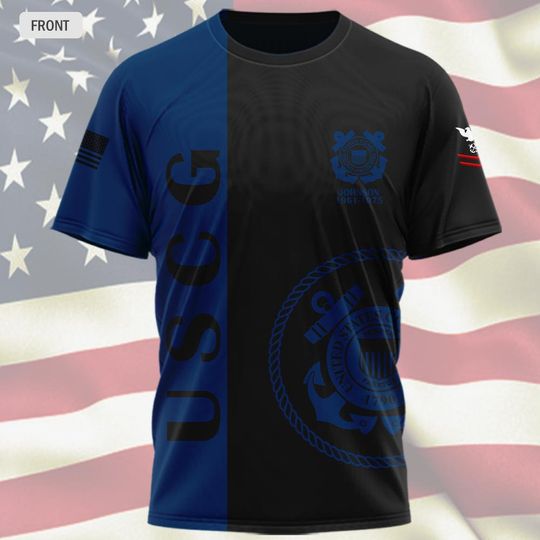 Customized US Coast Guard Veterans 3D T-Shirt