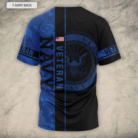 Customized US Navy Ratings Veteran Proudly Served 3D Tshirt