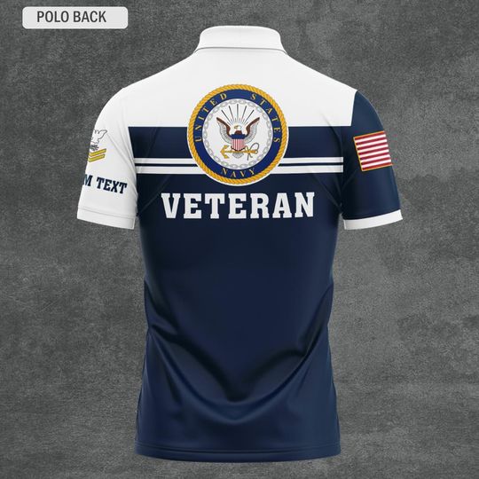 Customized Navy Ratings Polo Shirt