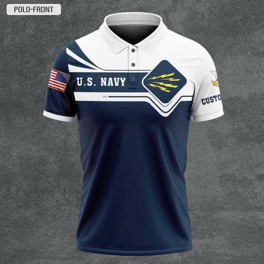 Customized Navy Ratings Polo Shirt