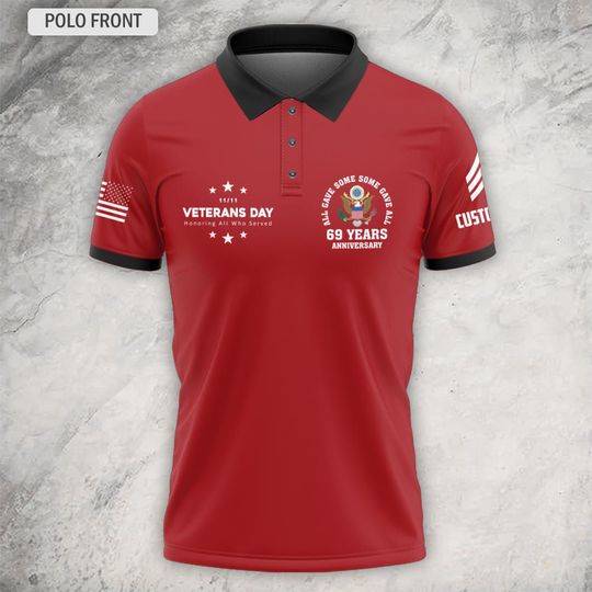 Customized Veterans Day 69 Years Anniversary N1022 – Polo Shirt