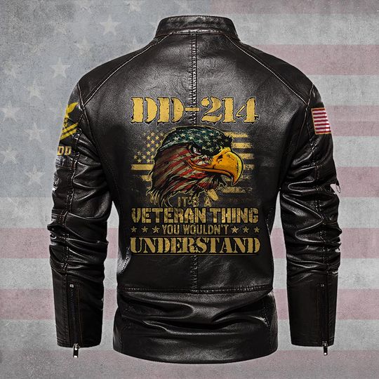 Customized DD-214 Stand Collar Leather Jackets