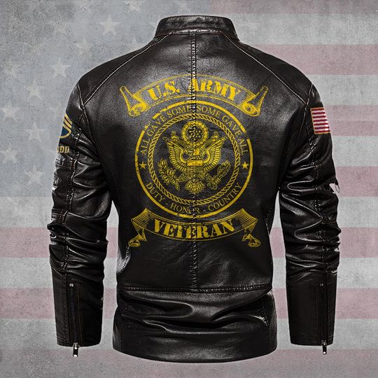 Customized U.S Veteran All Gave Some Stand Collar Leather Jackets