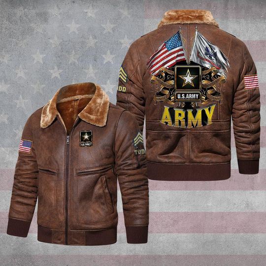 US Veteran Fur Lapel Leather Jacket
