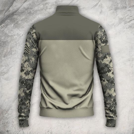 Customized US Military Camouflage Zip Neck Sweater