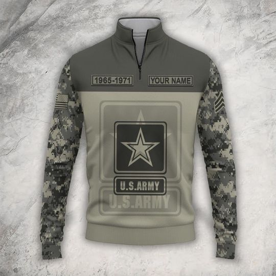 Customized US Military Camouflage Zip Neck Sweater