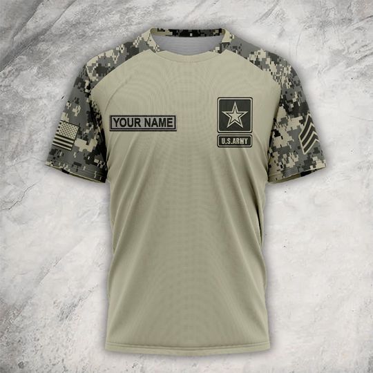 Custom US Veteran Camouflage 3D T-Shirt