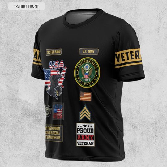 Customized U.S Veteran 3D T-Shirt All Gave Some Some Gave All