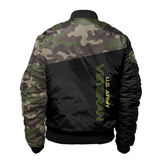 US Veteran Camouflage Uniform Bomber Jacket