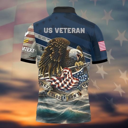 Custom US Navy Veteran Polo Shirt